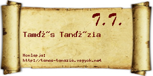 Tamás Tanázia névjegykártya